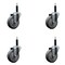 Service Caster 4'' SS Thermoplastic Rubber Wheel Swivel 3/4'' Expanding Stem Caster Set, 4PK SCC-SSEX20S414-TPRB-34-4 - alternate 1